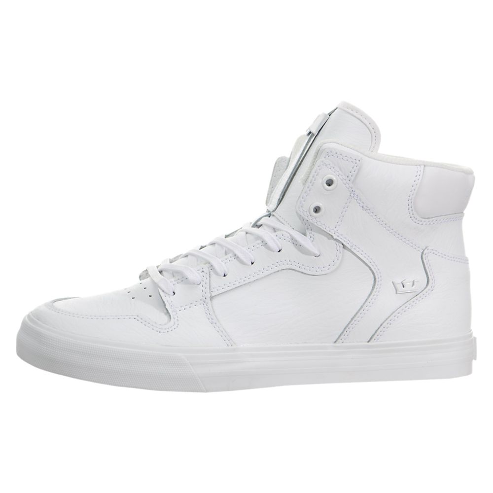 Baskets Montantes Supra Vaider Blanche White/Red-White Homme | YQC-88035080